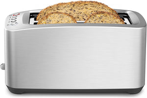 Breville BTA830XL Die-Cast Smart Toaster 4-Slice Long Slot Toaster, Brushed Stainless Steel