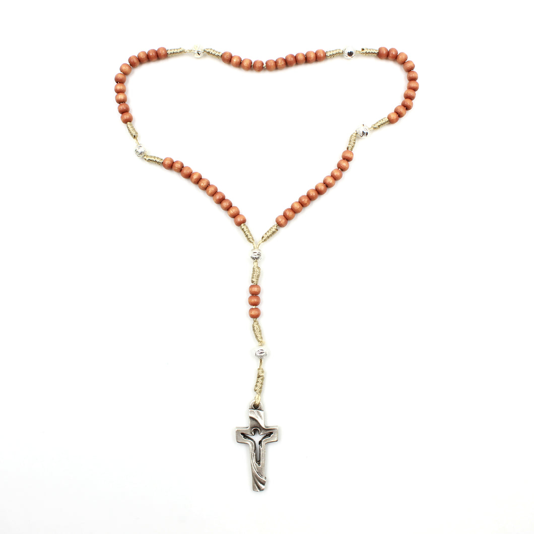 Handmade in Portugal Wooden Beads Rosary Necklace