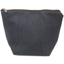 Load image into Gallery viewer, Handmade 100% Natural Portuguese Cork Large Blue Cosmetic Makeup Bag
