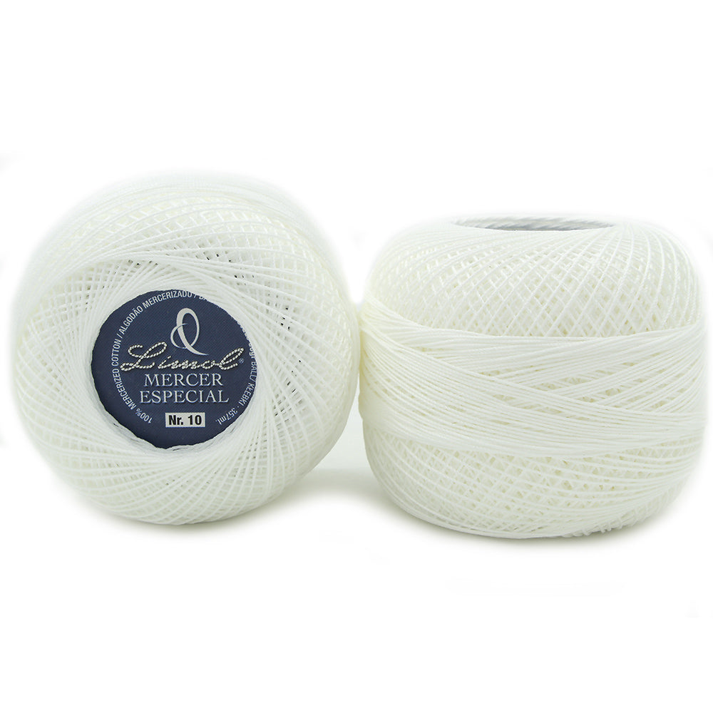 Limol Size 10 White 50 Grs 100% Egyptian Cotton Special Mercerized Crochet Thread Ball Set