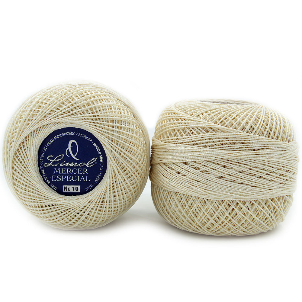 Limol Size 10 Neutral 50 Grs 100% Egyptian Cotton Special Mercerized Crochet Thread Ball Set