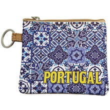 Load image into Gallery viewer, Blue Tile Azulejo Themed Natural Cork Coin Holder
