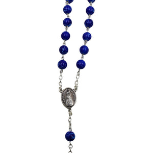 Our Lady of Fatima Royal Blue Marble Beads Rosary