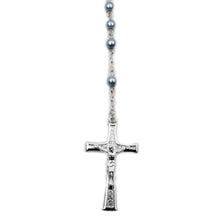 Load image into Gallery viewer, Our Lady of Fatima Small Blue Pearl Shiny Beads Rosary
