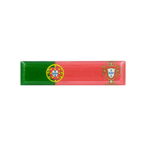 Portuguese Flag With FPF Emblem Resin Domed 3D Decal Car Sticker, Set of 3