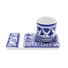 Load image into Gallery viewer, Hand-painted Traditional Portuguese Ceramic Espresso Cup with Tray
