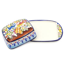 Load image into Gallery viewer, Hand-painted Traditional Portuguese Ceramic Butter Dish
