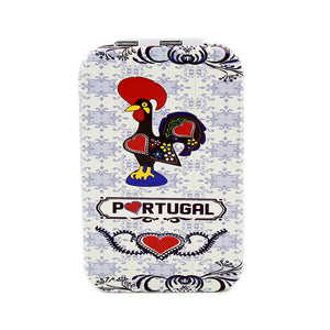 Traditional Portuguese Rooster Metal Pocket Mirror Souvenir