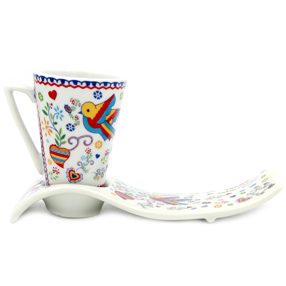 Portuguese Ceramic Espresso Cup With Tray Souvenir From Portugal