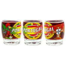 Load image into Gallery viewer, Portugal Flag and Barcelos Rooster Glass Shot Souvenir - Set of 6
