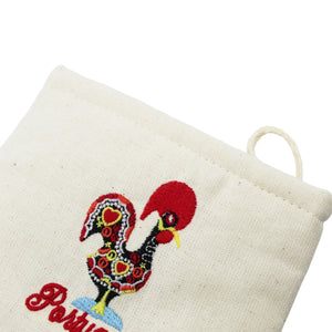 100% Cotton Good Luck Rooster Barcelos Oven Mitts Kitchen Set