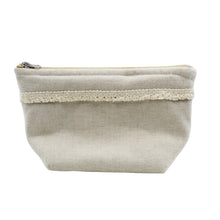 Load image into Gallery viewer, Linen Cosmetic/Toiletry Bag with Fringe Made in Portugal
