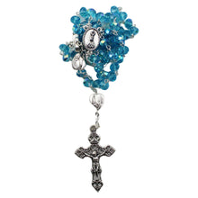 Load image into Gallery viewer, Handmade in Portugal Blue Faceted Glass Beads Our Lady of Fatima Rosary
