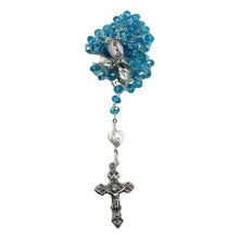 Load image into Gallery viewer, Handmade in Portugal Blue Faceted Glass Beads Our Lady of Fatima Rosary
