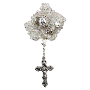 Handmade in Portugal Clear Faceted Glass Beads Our Lady of Fatima Rosary