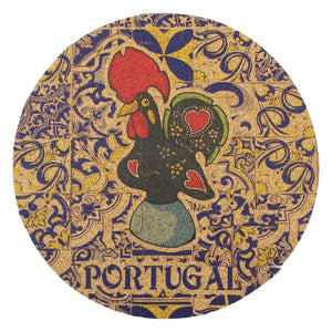 Portuguese Cork Puzzle Made in Portugal Good Luck Rooster and Tile Themed