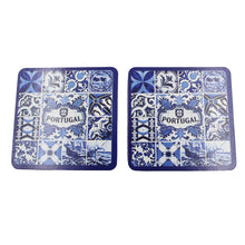 Load image into Gallery viewer, Portuguese Blue and White Tile Azulejo Themed Coaster Cork Set
