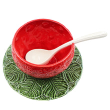 Load image into Gallery viewer, Faiobidos Hand-Painted Ceramic Strawberry Large Tureen with Ladle
