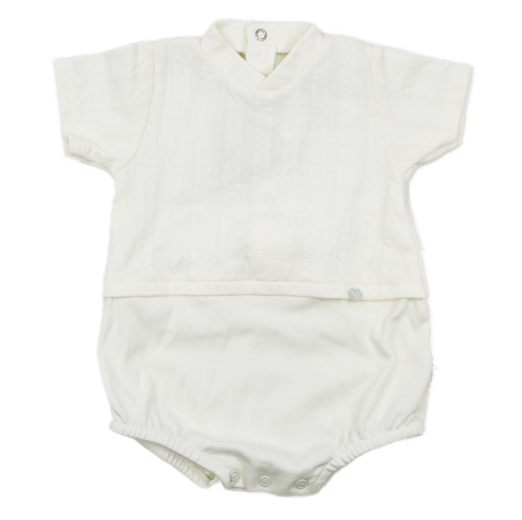 Maiorista 100% Cotton Cream Short Sleeve Romper Onesie