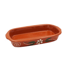 Load image into Gallery viewer, João Vale Hand-Painted Traditional Clay Terracotta Cooking Rectangular Roaster

