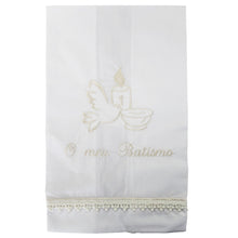 Load image into Gallery viewer, Maiorista Made in Portugal Beige Candle Baptismal Towel
