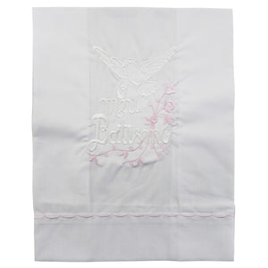 Maiorista Made in Portugal Pink Dove Baptismal Towel