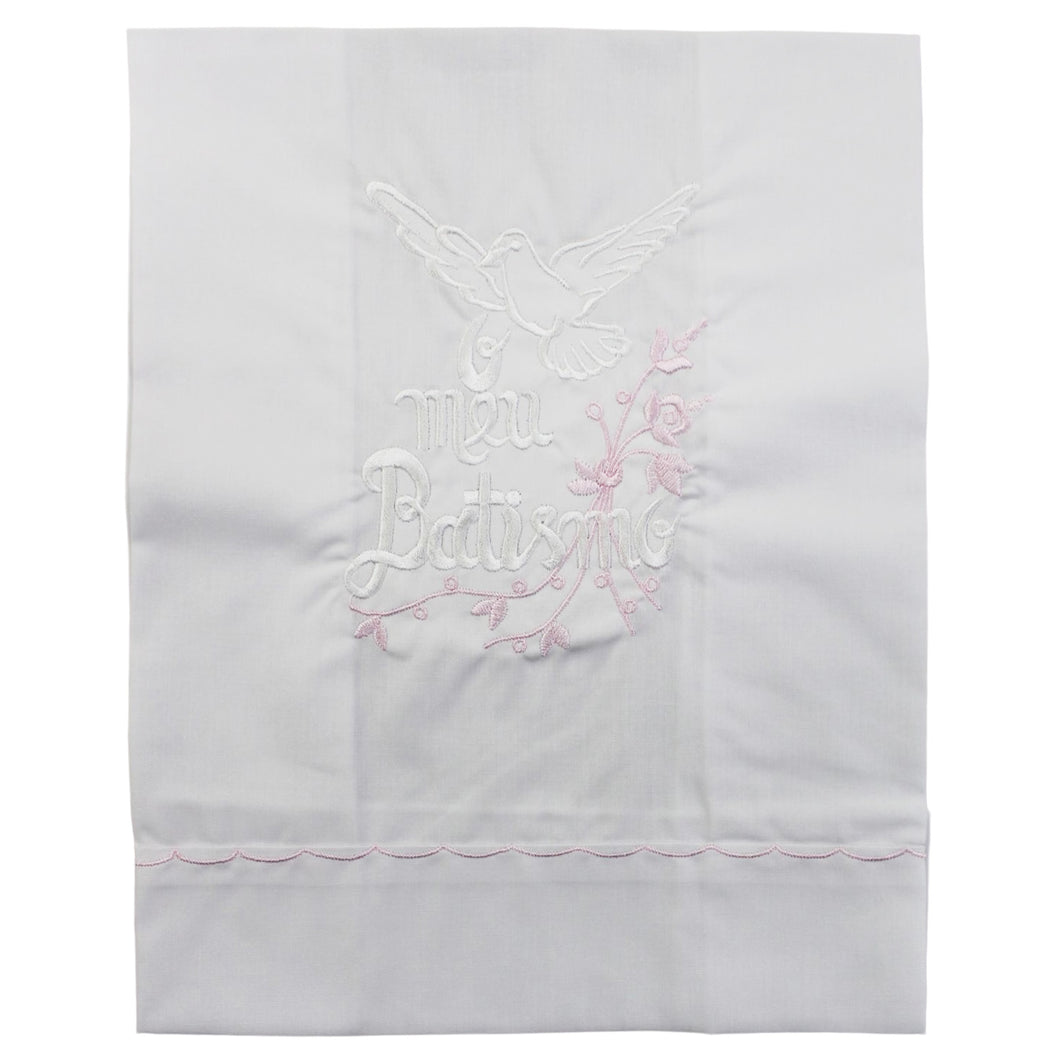 Maiorista Made in Portugal Pink Dove Baptismal Towel