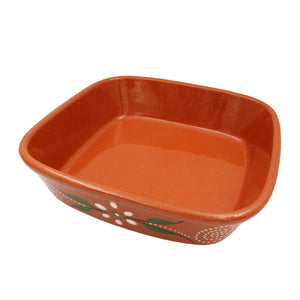 João Vale Hand-Painted Traditional Clay Terracotta Cooking Pot Square Roaster