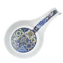 Load image into Gallery viewer, Portugal Tile Azulejo Themed Spoon Rest with Wooden Base - Various Colors
