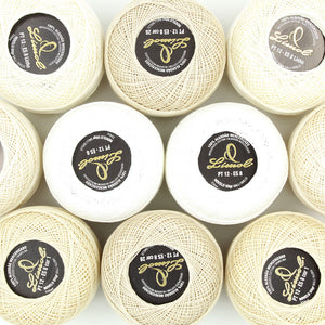 Limol Size 12 White 50 Grs 100% Mercerized Crochet Thread Cotton Ball Set
