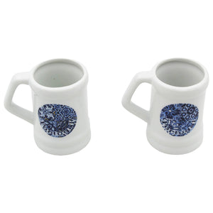 Traditional White Tile Azulejo Made in Portugal Mini Mugs, Set of 2