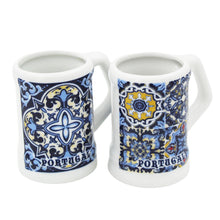Load image into Gallery viewer, Traditional White Tile Azulejo Made in Portugal Mini Mugs, Set of 2
