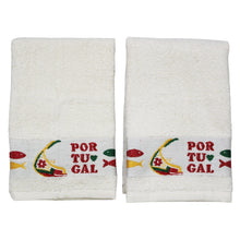 Load image into Gallery viewer, 100% Cotton Embroidered Portuguese Themed Decorative Terry Cloth Kitchen Hand Towel, Set of 4
