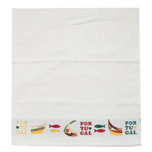 100% Cotton Embroidered Portuguese Themed Decorative Terry Cloth Kitchen Hand Towel, Set of 4