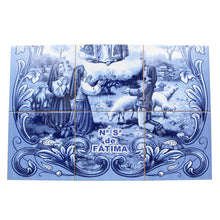 Load image into Gallery viewer, Our Lady of Fatima Apparition Blue Portuguese Ceramic Tile Art Wall Panel Mural Decor
