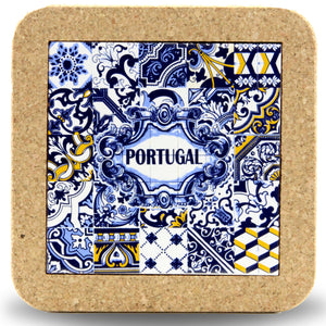 Portuguese Tile Trivet With Cork