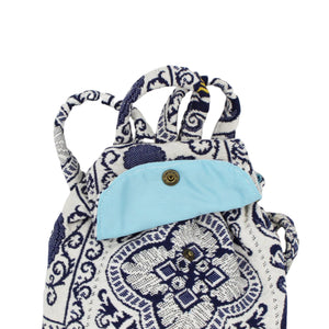 Kids Portuguese Blue Tiles Azulejos Made in Portugal Cloth Backpack