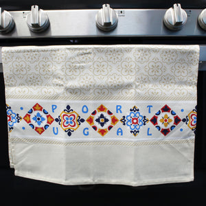 100% Cotton Portugal Tile Azulejo Decorative Kitchen Dish Towel - Set of 2