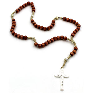 Our Lady of Fatima Brown Wooden Beads Rosary
