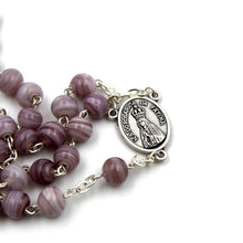 Load image into Gallery viewer, Our Lady of Fatima Purple Lilac Glass Beads Catholic Rosary
