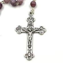 Load image into Gallery viewer, Our Lady of Fatima Purple Lilac Glass Beads Catholic Rosary
