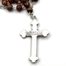 Load image into Gallery viewer, Our Lady of Fatima Handmade Brown Glass Rosary
