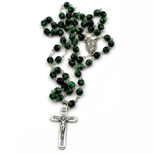 Load image into Gallery viewer, Our Lady of Fatima Green Glass Beads Catholic Rosary
