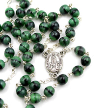 Load image into Gallery viewer, Our Lady of Fatima Green Glass Beads Catholic Rosary
