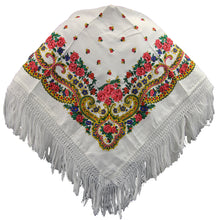 Load image into Gallery viewer, Portuguese Folklore Regional Head Scarf Shawl With Fringe
