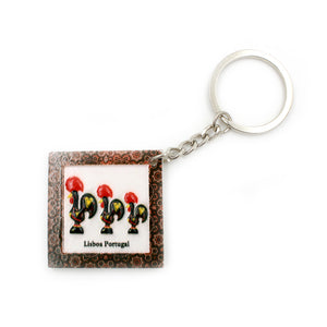 Traditional Portuguese Rooster Tile Keychain #2045