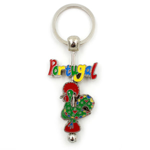 Traditional Portuguese Aluminum Good Luck Rooster Keychain