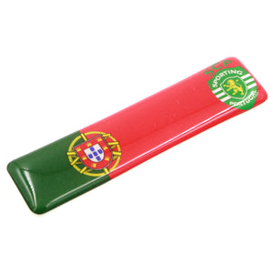 Portuguese Flag With Sporting CP Emblem Resin Domed 3D Decal Car Sticker, Set of 3