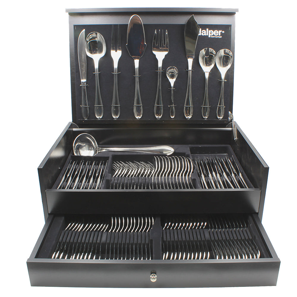 Dalper Acapulco 130-Piece Silverware Flatware Cutlery Stainless Steel 12 Person Set