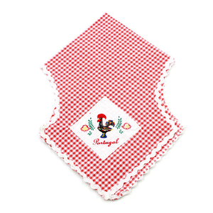 100% Cotton Traditional Portuguese Rooster Bread Cover Basket  - Various Colors